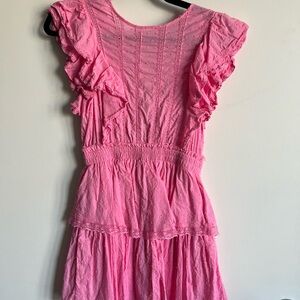 Forever 21 Clip Dot Lace Ruffled Mini Dress